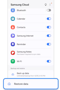 بازیابی اطلاعات گوشی سامسونگ Samsung Cloud